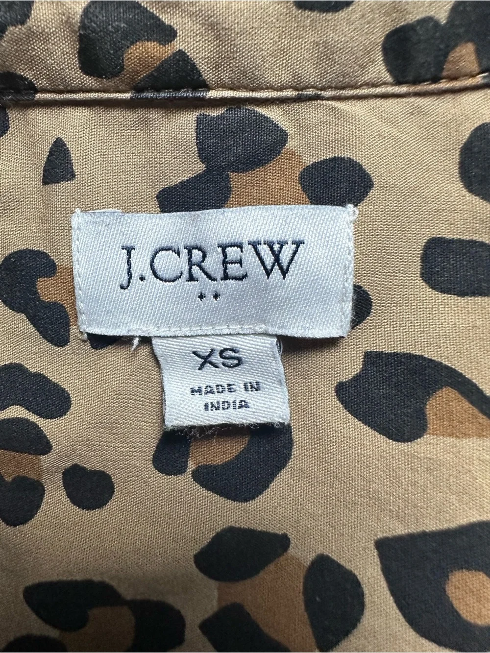 J. Crew Leopard Print Button-Down Tunic in Beige and Black